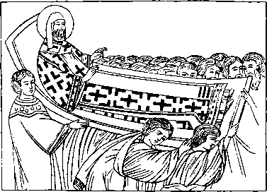 Вынос мощей св. Петра (с древней иконы). XVII века