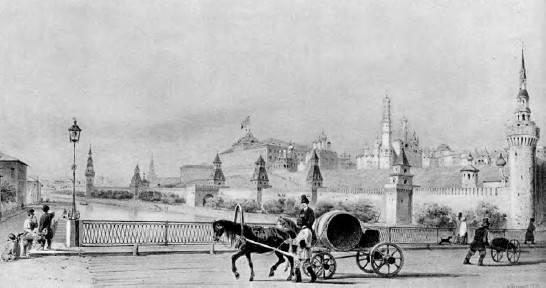 А. Чернышев. Москворецкий мост и Кремль. 1849 г.